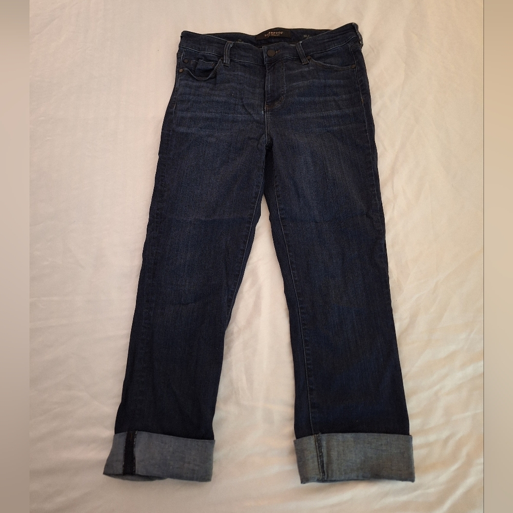 Liverpool Women's Cuffed Blue Jeans, Cropped Length, Size 30